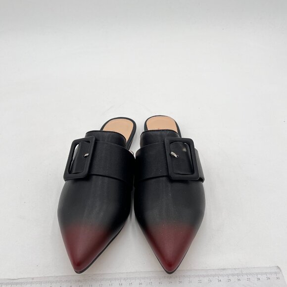 FOWT Black Buckle Pointed Toe Backless Loafers Driving Office Outdoor Work Shoes - Picture 3 of 7